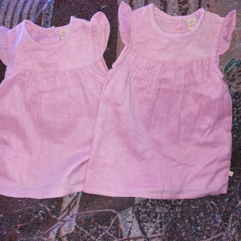 FLOWER GIRL(?)NEW MATCHING Hallmark "Linen" Pink Dress set, 24m, as LOW as $12.